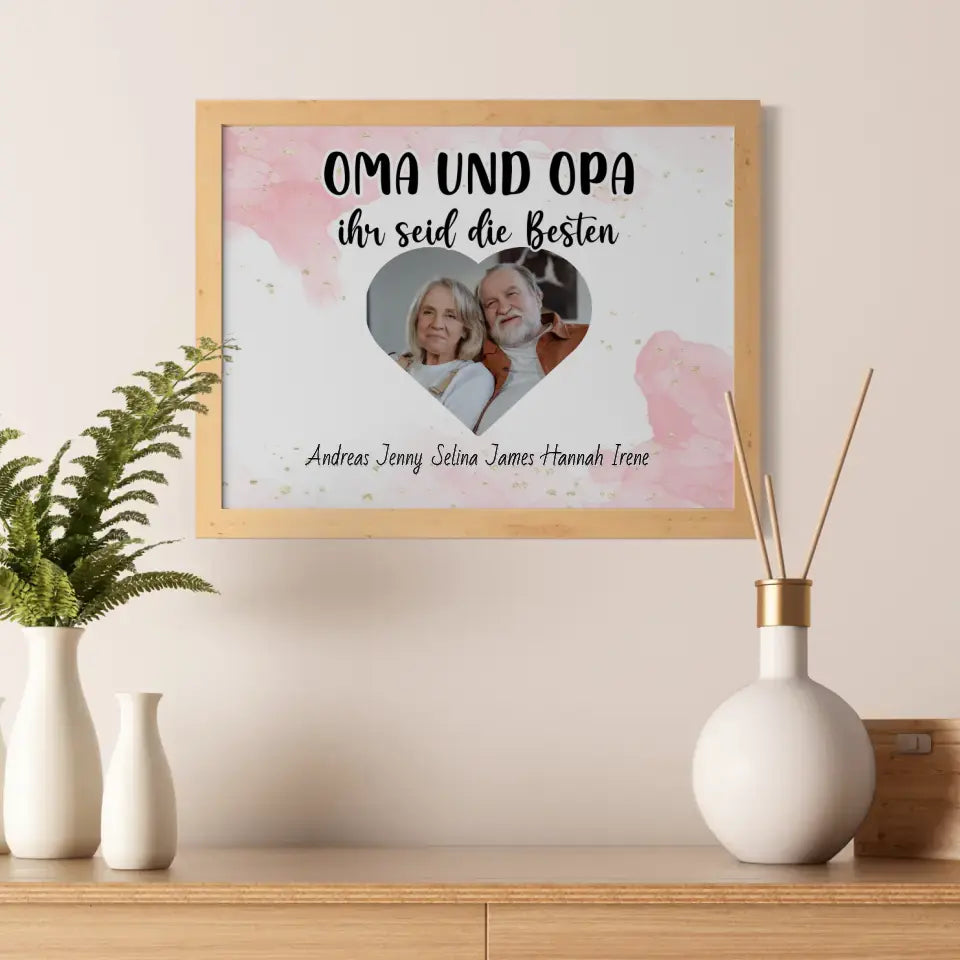 Personalisiertes Großeltern Poster Oma und Opa Ihr seid die Besten