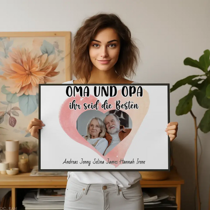 Poster für Oma und Opa Ihr seid die Besten Personalisiert