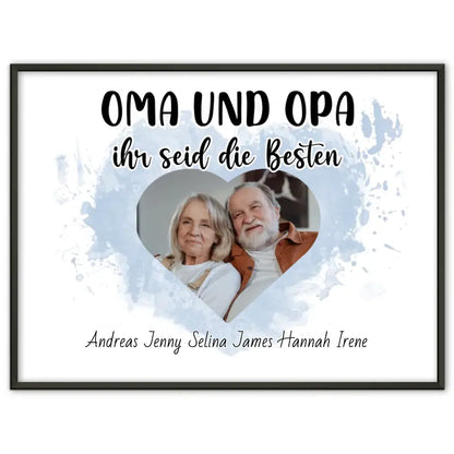 Poster mit Namen Oma und Opa Ihr seid die Besten Personalisiert