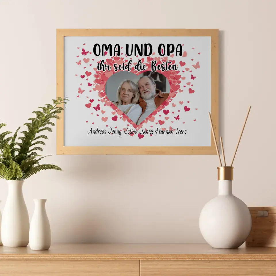 Großeltern Poster Personalisiert Oma und Opa Ihr seid die Besten