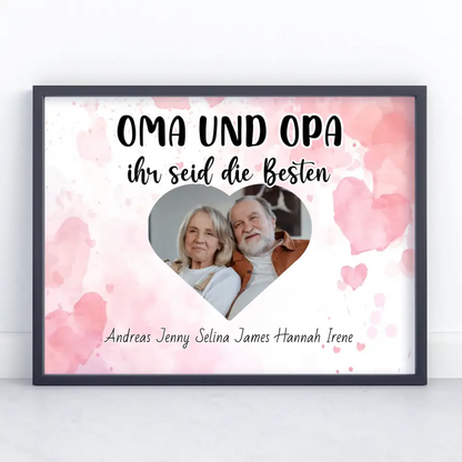 Personalisiertes Poster Oma und Opa Ihr seid die Besten