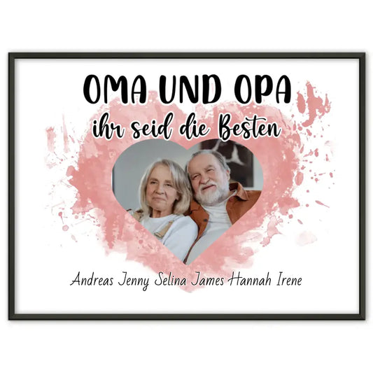 Familien Poster Oma und Opa Ihr seid die Besten Personalisiert