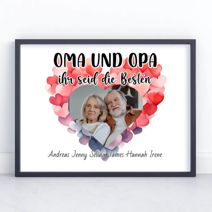 Poster Oma und Opa Ihr seid die Besten Personalisiert