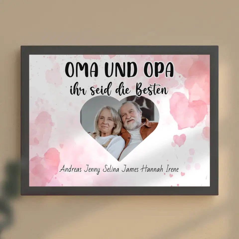 Personalisiertes Poster Oma und Opa Ihr seid die Besten