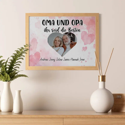 Personalisiertes Poster Oma und Opa Ihr seid die Besten