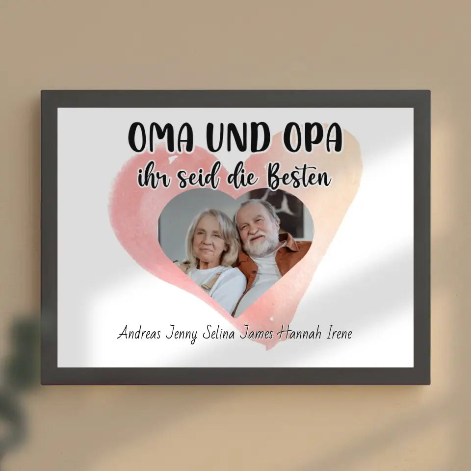 Poster für Oma und Opa Ihr seid die Besten Personalisiert