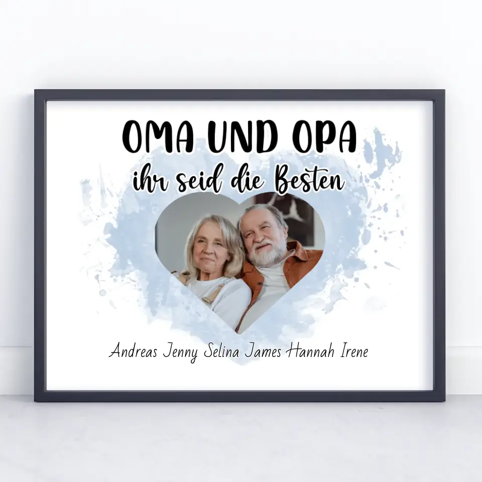 Poster mit Namen Oma und Opa Ihr seid die Besten Personalisiert