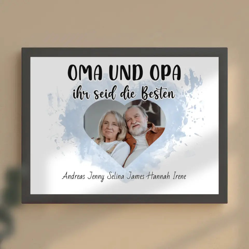 Poster mit Namen Oma und Opa Ihr seid die Besten Personalisiert