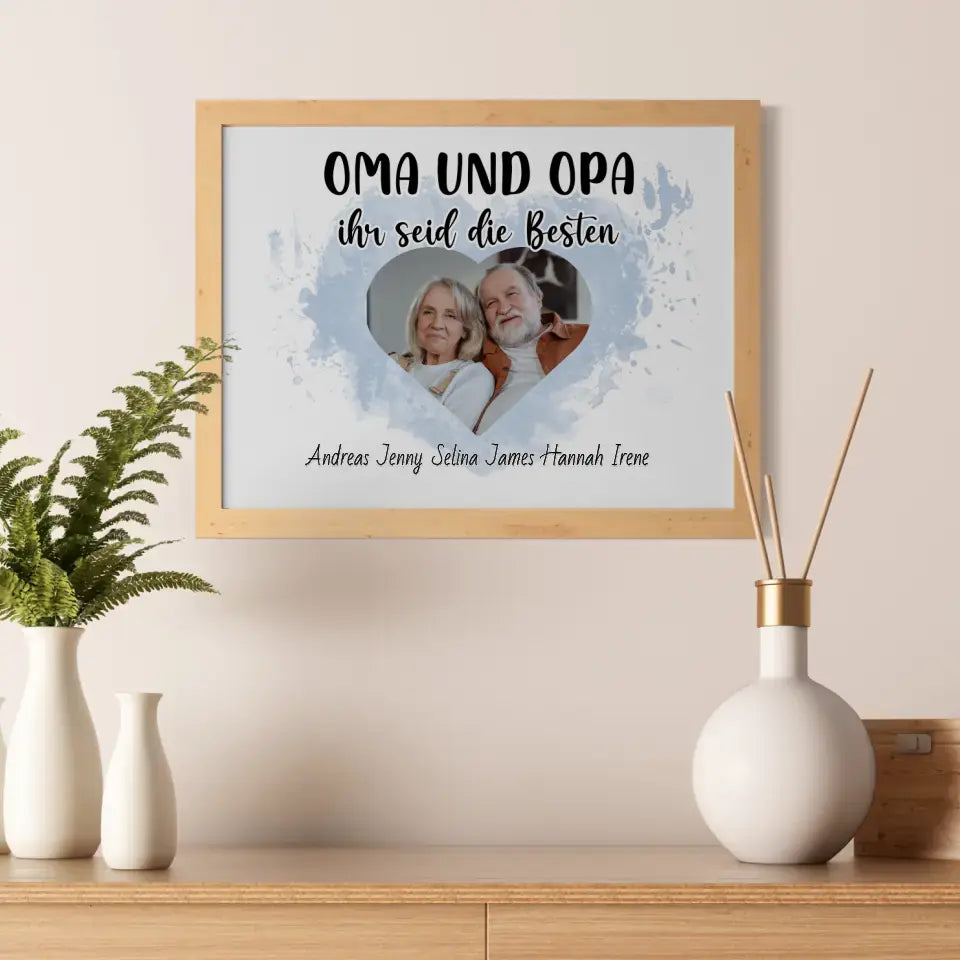 Poster mit Namen Oma und Opa Ihr seid die Besten Personalisiert