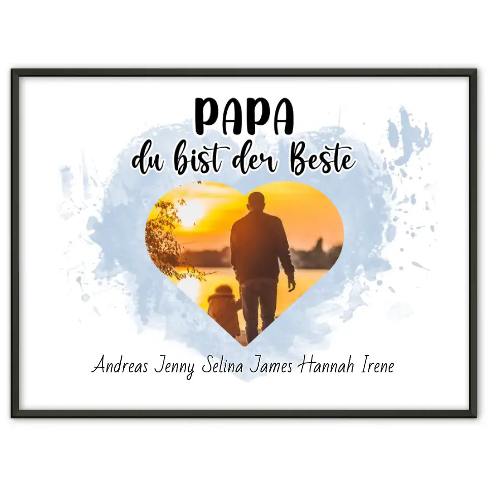 Poster mit Namen Papa du bist der Beste Personalisiert