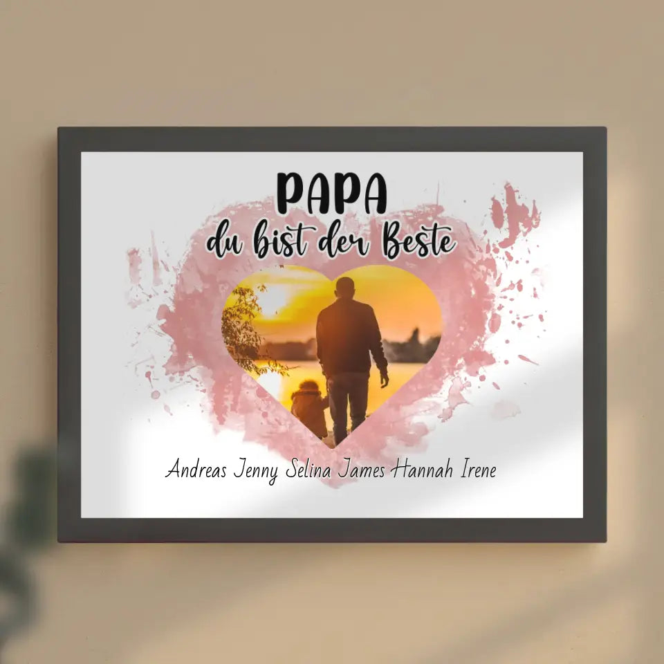 Familien Poster Papa du bist der Beste Personalisiert