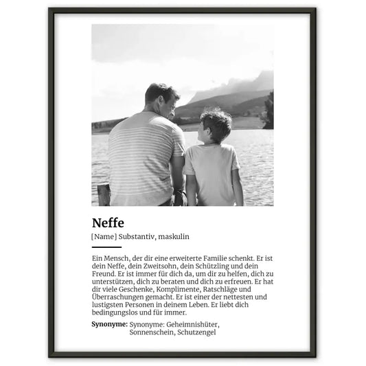 Personalisiertes Poster Definition Neffe Mit Name und Foto