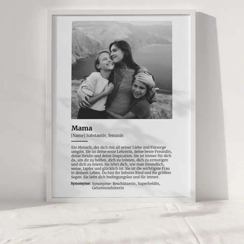 Personalisiertes Poster Definition Mama Mit Name und Foto