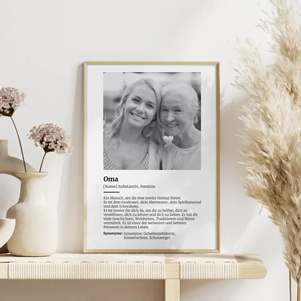 Personalisiertes Poster Definition Oma Mit Name und Foto