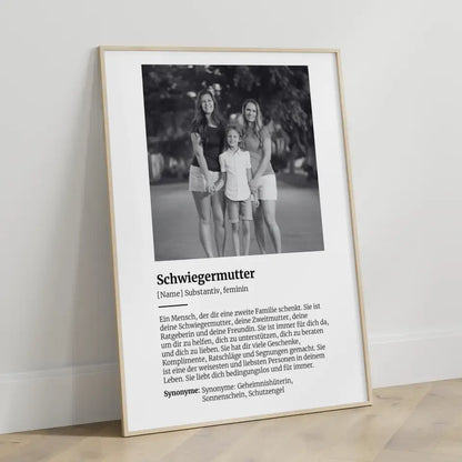 Personalisiertes Poster Definition Schwiegermutter Mit Name und Foto