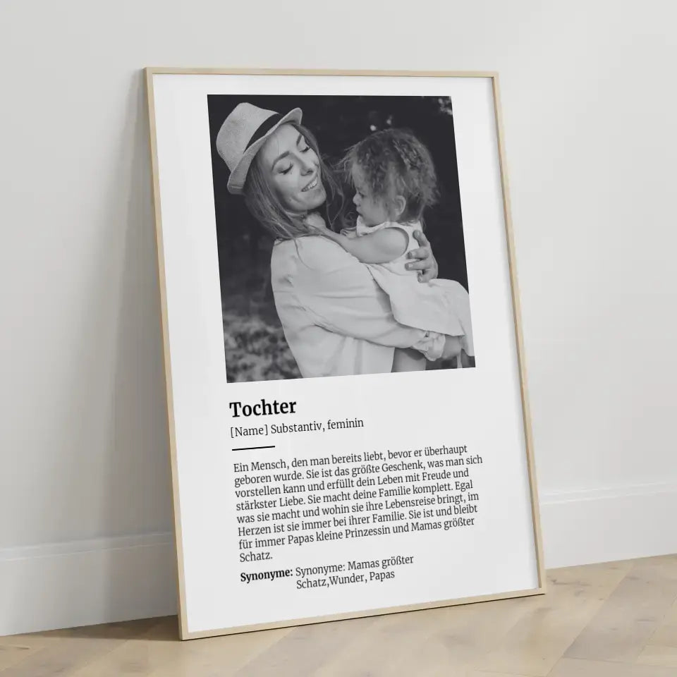 Personalisiertes Poster Definition Tochter Mit Name und Foto