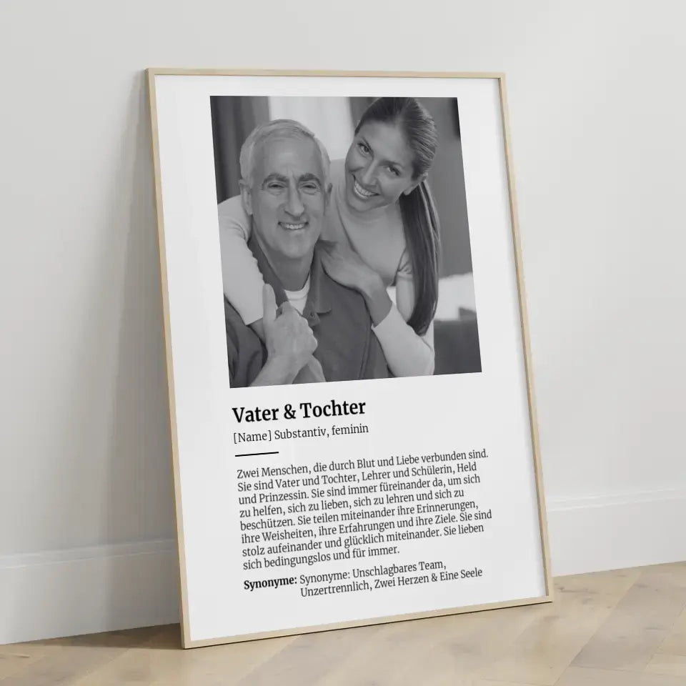 Personalisiertes Poster Definition Vater & Tochter Mit Name und Foto