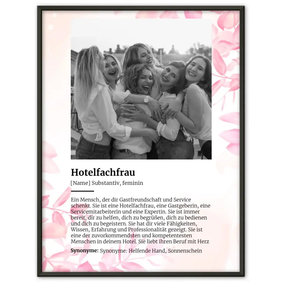 Poster personalisiert Definition Hotelfachfrau Mit Name