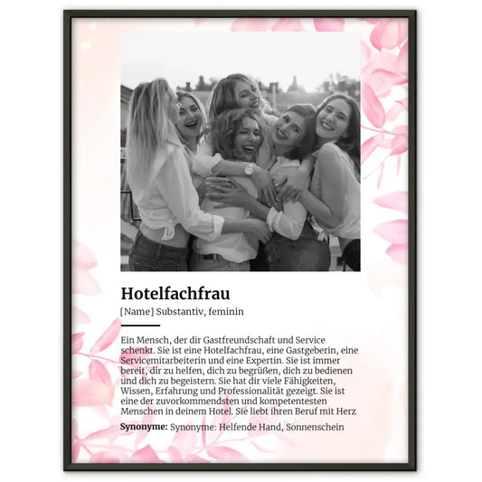 Poster personalisiert Definition Hotelfachfrau Mit Name