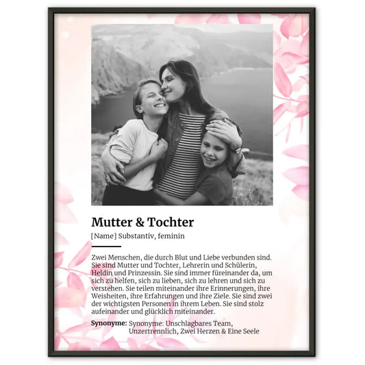 Poster personalisiert Definition Mutter & Tochter Mit Name