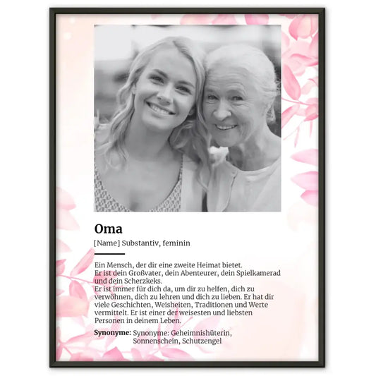 Poster personalisiert Definition Oma Mit Name