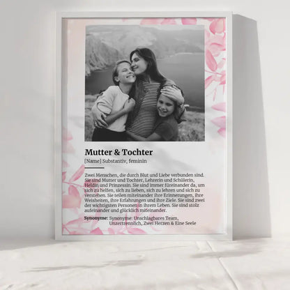 Poster personalisiert Definition Mutter & Tochter Mit Name