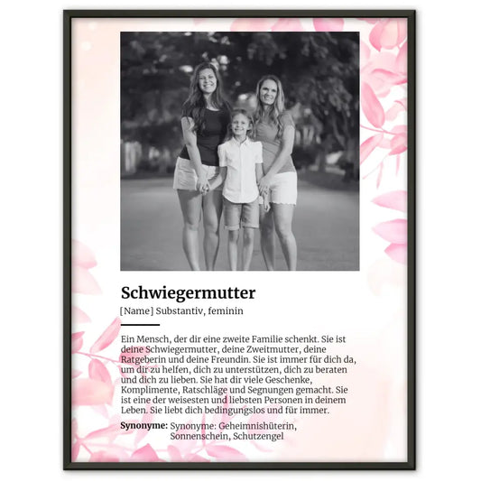 Poster personalisiert Definition Schwiegermutter Mit Name