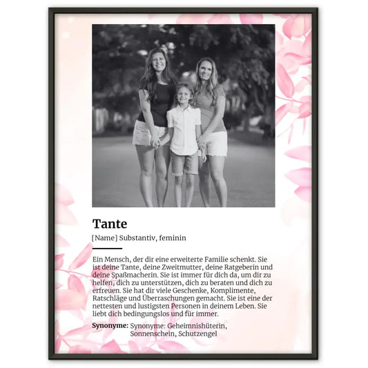 Poster personalisiert Definition Tante Mit Name