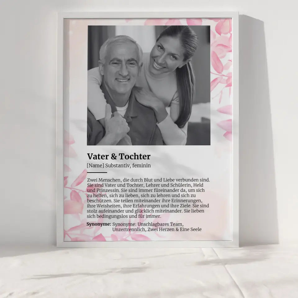 Poster personalisiert Definition Vater & Tochter Mit Name