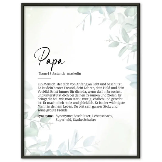 Definitionsposter Definition Papa Mit Name