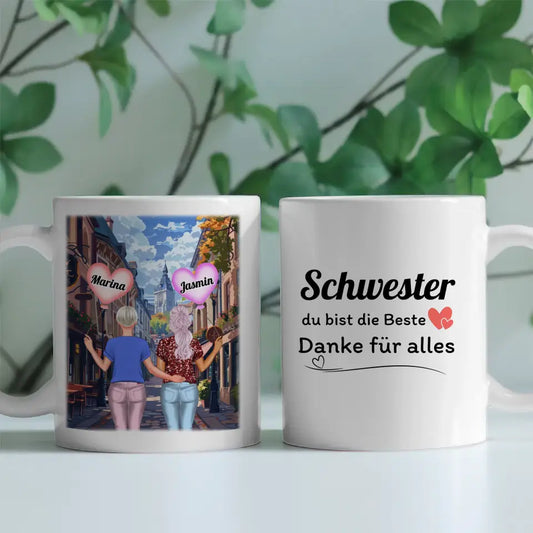 Personalisierte Tasse Schwester Schwester Bist die Beste Bora Bora