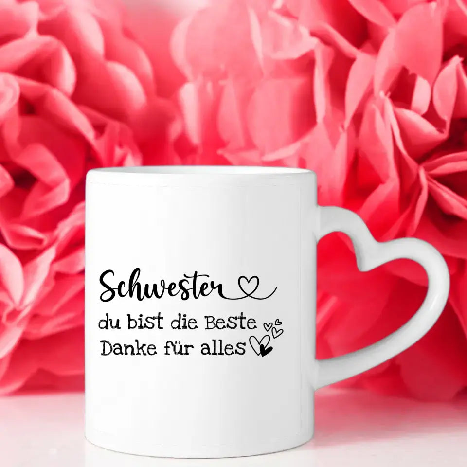 Tasse Schwester Du bist die Beste Schwester Herzchen Altstadt Italien