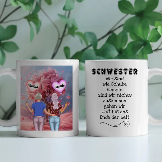 Schwester Tasse Schwestern sind wie Schuhe Frankreich Eiffelturm