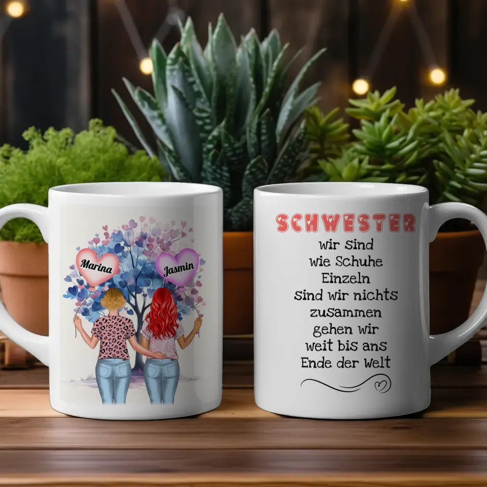 Schwesterherz Tasse Schwestern sind wie Schuhe Dubai Shopping Meile