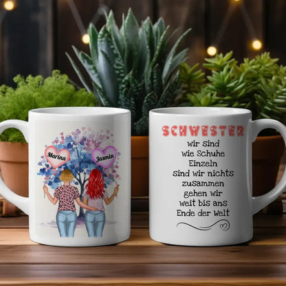 Schwesterherz Tasse Schwestern sind wie Schuhe Dubai Shopping Meile