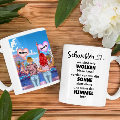 Schwesterherz Tasse Schwestern sind wie Wolken Italien