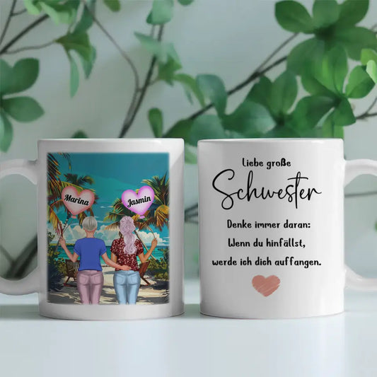 Personalisierte Tasse Schwester Ich fange Dich auf Las Vegas Strip