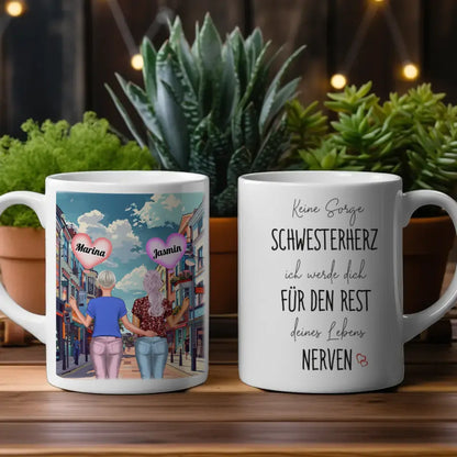 Schwester Tasse Keine Sorge Schwesterherz New Yoek Timesquare