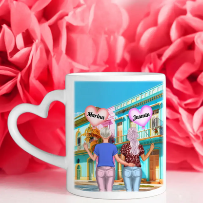 Personalisierte Tasse Schwester Schwestern sind wie Wolken Insel Urlaub