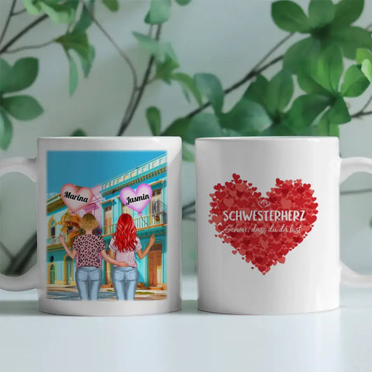 Tasse Schwesterherz Schwesterherz Schön dass du da bist Shopping Meile