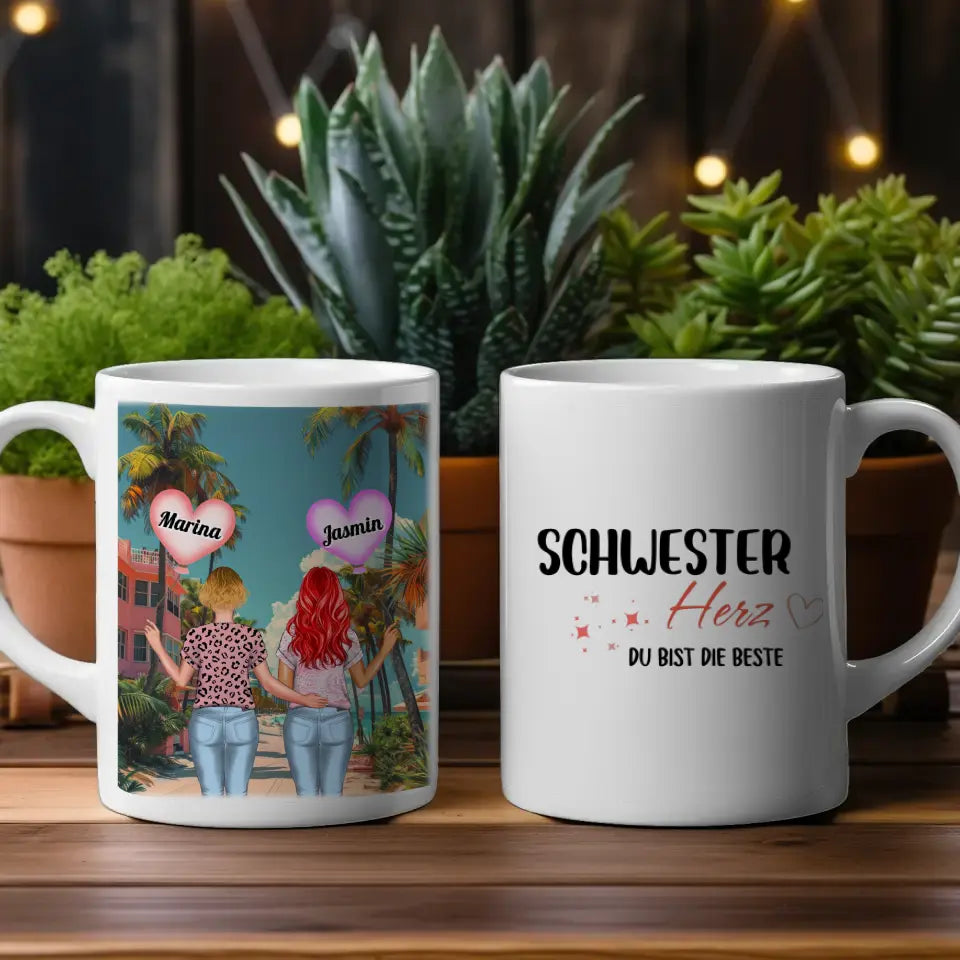 Tasse Schwesterherz Schwester Du bist die beste New York Broadway