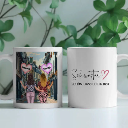 Tasse Schwester Schwesterherz Schön dass du da bist Shopping Meile New York