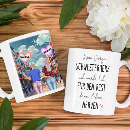 Schwester Tasse Keine Sorge Schwesterherz New Yoek Timesquare