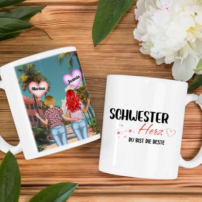 Tasse Schwesterherz Schwester Du bist die beste New York Broadway