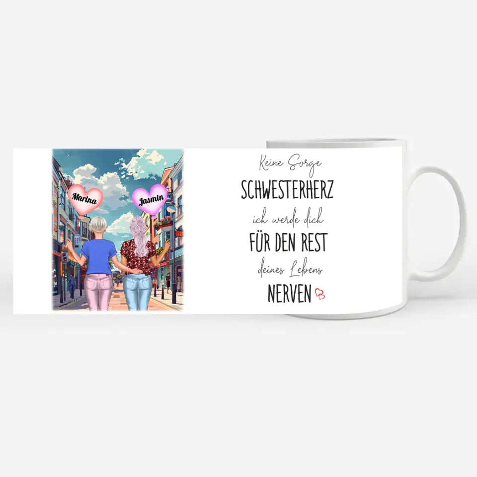 Schwester Tasse Keine Sorge Schwesterherz New Yoek Timesquare