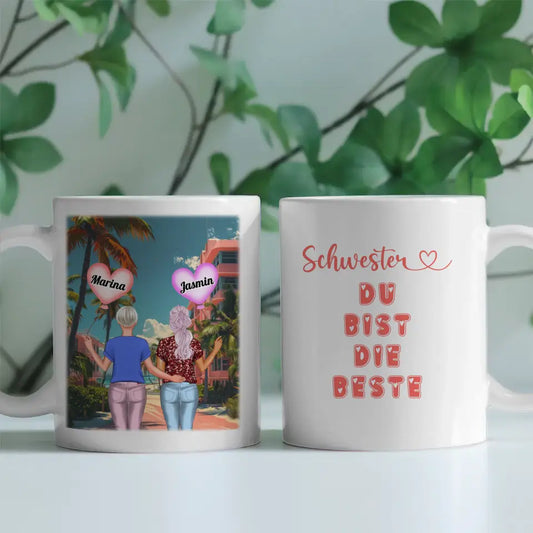 Schwester Tasse Schwester Du bist die Beste Rot Brandenburger Tor