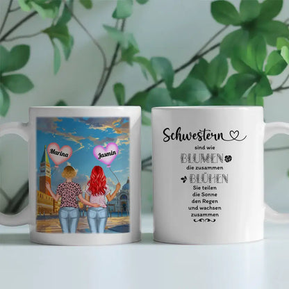 Tasse Schwesterherz Schwestern sind wie Blumen City Vibes