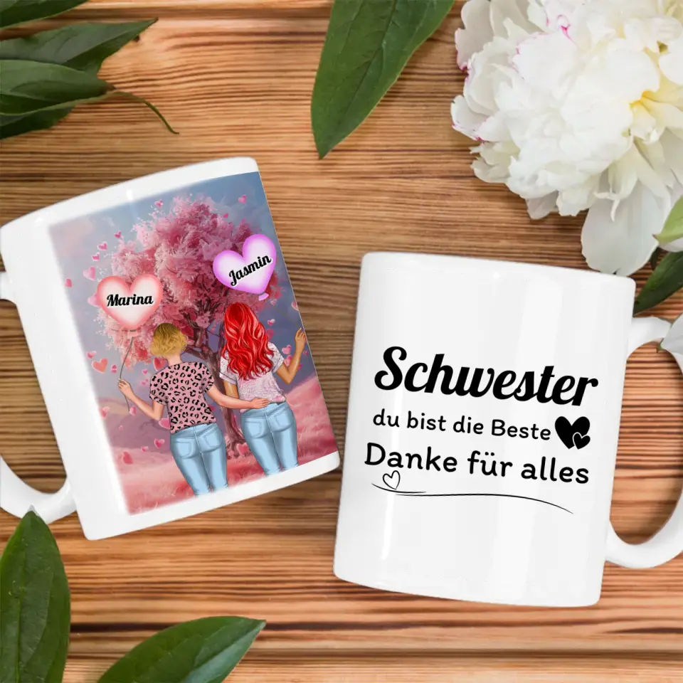 Schwesterherz Tasse Schwester Bist die Beste Bora Bora