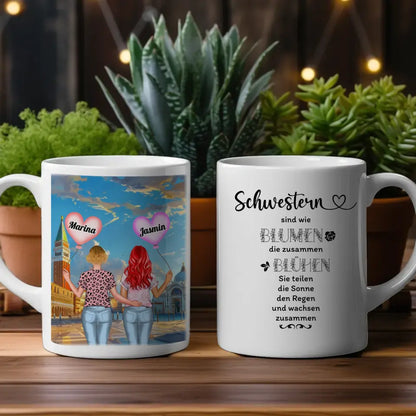 Tasse Schwesterherz Schwestern sind wie Blumen City Vibes