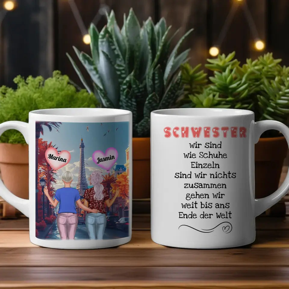 Schwester Tasse Schwestern sind wie Schuhe Dubai Burj Khalifa